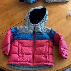 L.L. Bean Blue and Pink Hooded Jacket 2T
